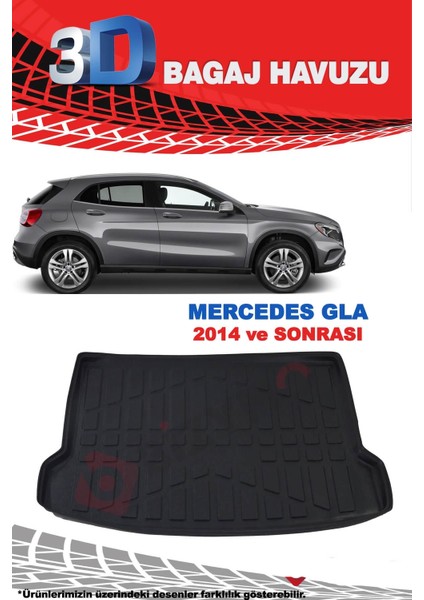 Mercedes Gla Serisi Jeep 3D Bagaj Havuzu Siyah 2014 ve Sonrası