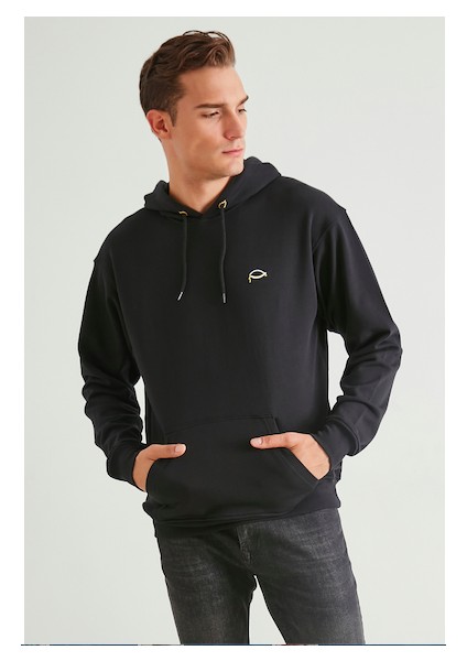 Baskılı Kapüşonlu Sweatshirt Blue Wings Angel modelleri