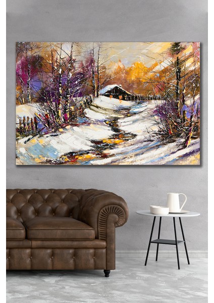 70X100 Kar ve Patika Kanvas Tablo