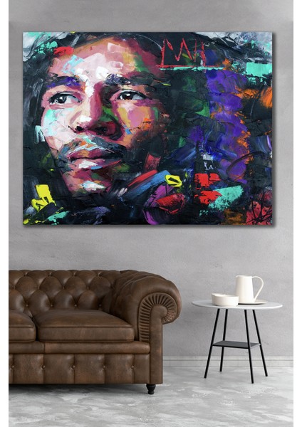 70x100 Yağlı Boya Görünümlü Bob Marley Kanvas Tablo