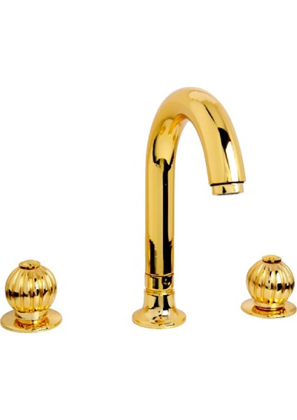 Altın Ankastre Lavabo Bataryası