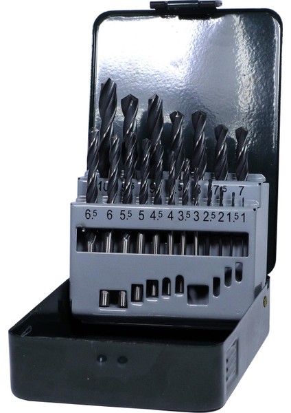 DIN338 Hss Burgulu Matkap Ucu Seti 1mm-10 mm 19 Parça Kutulu
