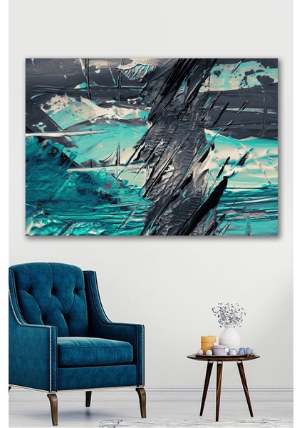 50X70 Yağlı Boya Görünümlü Fresh & Black Kanvas Tablo
