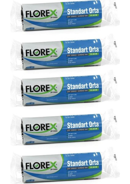 Çöp Poşeti Standart Orta 20 Adet (Siyah&mavi) 5 Paket