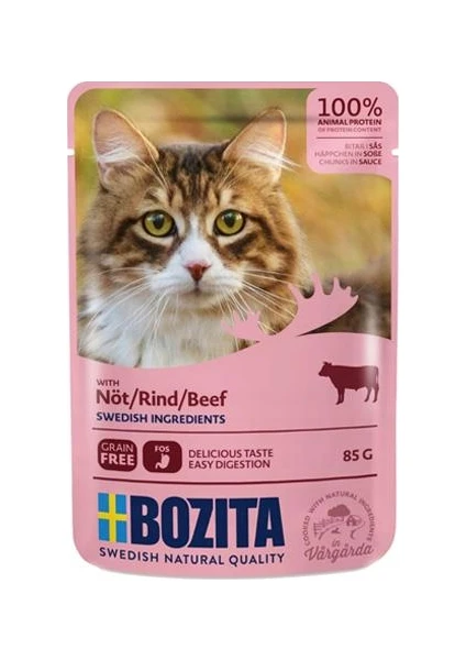 Pouch Biftek Etli Tahılsız Yetişkin Kedi Konservesi 85 gr