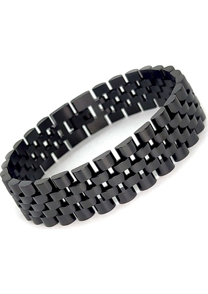 Ottoman Siyah Erkek Çelik Bileklik