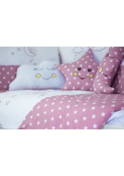 Bebek Uyku Seti Nevresim Takımı 80x140 Cloudy Pembe modelleri