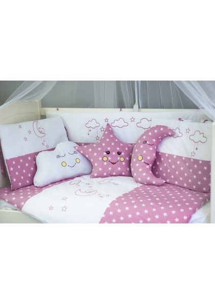Bebek Uyku Seti Nevresim Takımı 80x140 Cloudy Pembe fırsatları