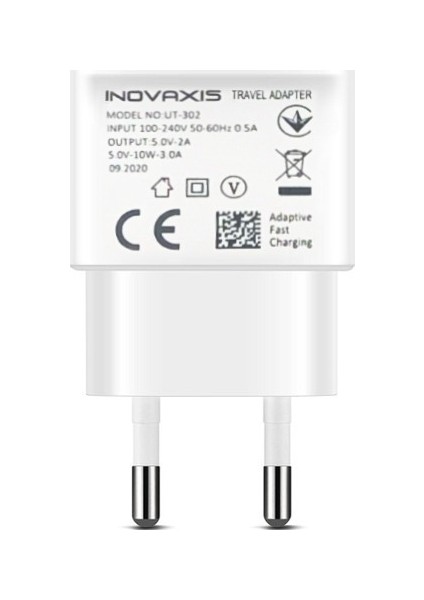 Inovaxis Tüm (Micro) USB Cihazlarla Uyumlu 3A.HIZLI Şarj Cihazı + Kablo