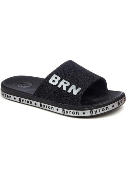 Imershoes Brn Günlük Erkek Terlik Siyah - Mavi Rahat Esnek Kaymaz Taban
