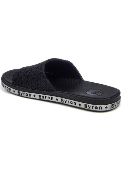 Imershoes Brn Günlük Erkek Terlik Siyah - Mavi Rahat Esnek Kaymaz Taban