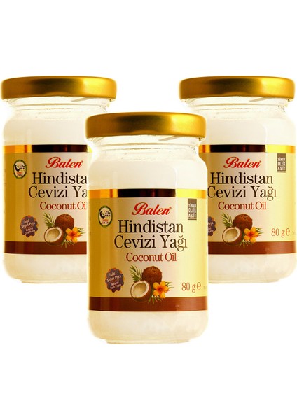 Hindistan Cevizi Yağı 80 gr - 3lü