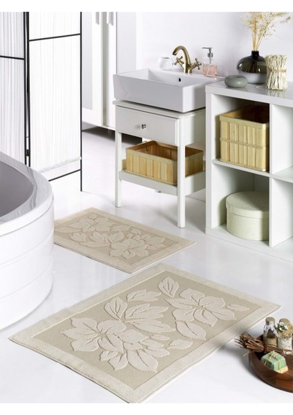 2'li Cappucino Derya Banyo Paspas Takımı