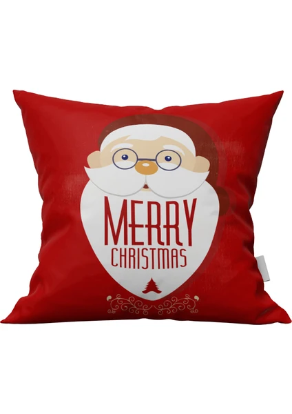 Marte Home Yılbaşı Çift Taraflı Merry Christmas Noel Baba Kırlent Kılıfı