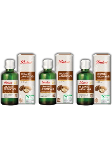 Organik Argan Yağı 20 ml * 3 Adet