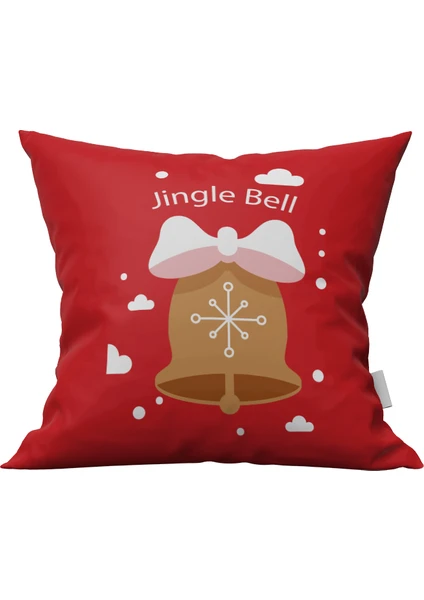 Marte Home Yılbaşı Çift Taraflı Jingle Bell Dekoratif Kırlent Kılıfı