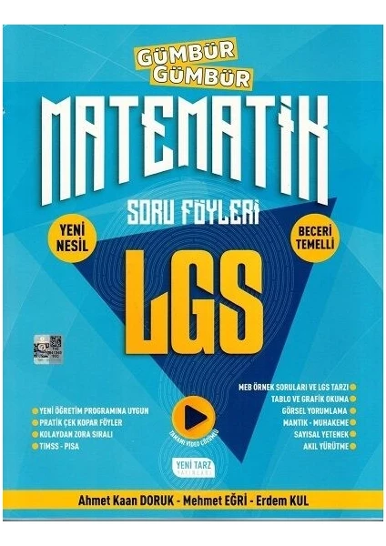 Yeni Tarz Yayınları 8. Sınıf LGS Matematik Gümbür Gümbür Soru Föyleri - Ahmet Kaan Doruk