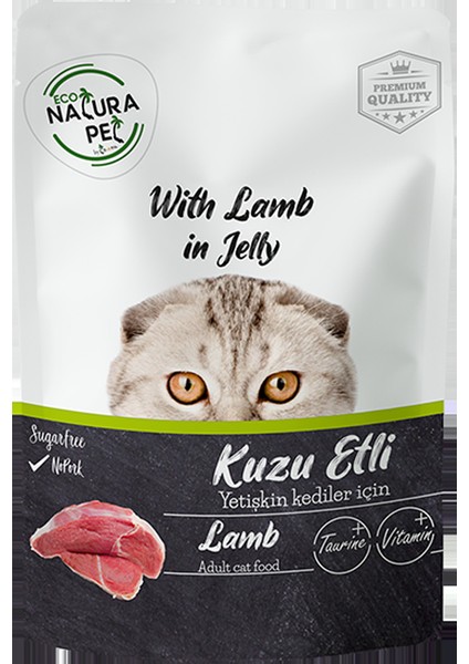 Yetişkin Kedi Kuzu Etli 85 gr Pouch x 20