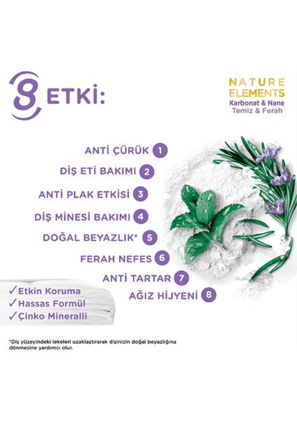 Natural Karbonat & Nane Diş Macunu 75 ml x 2 Adet fırsatları