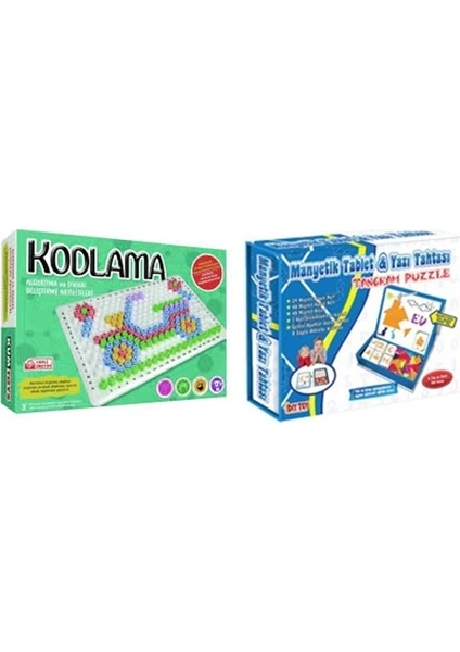 Kodlama + Diytoy Manyetik Tablet Tangram 2'li Set