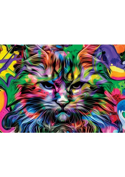 Nova Puzzle 1000 Parça Kızgın Bakışlar Puzzle - Kedi Puzzle