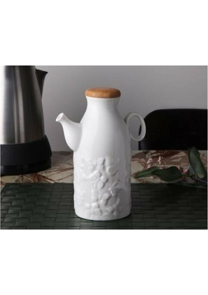 Porselen Yağlık Bambu Kapaklı 1 Lt.