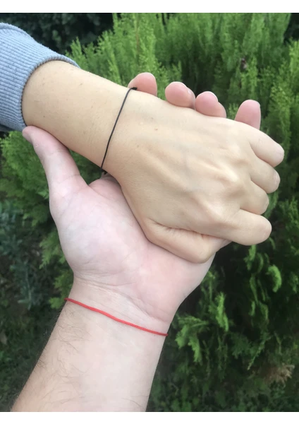 Arda Aksesuar Red String Kırmızı Siyah İp Çift Bileklik