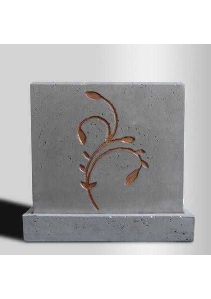 Çiçek Motifli Beton Küp Saksı