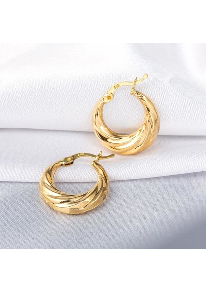 Taşsız 14 Ayar Altın Halka Küpe modelleri