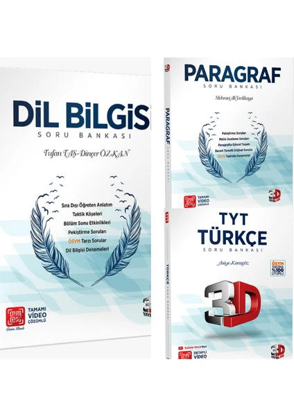 Çözüm Yayınları 3D TYT Türkçe-Paragraf - Dil Bilgisi Soru Bankası Seti