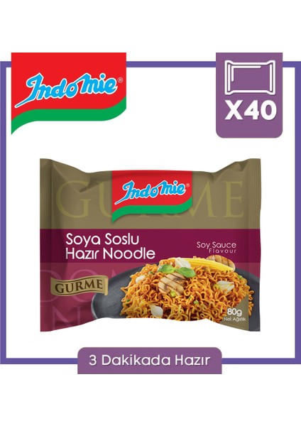 Indomie Gurme Serisi Soya Soslu Çeşnili 40'lı