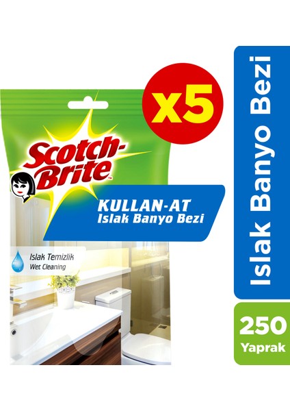 Kullan-At Islak Banyo Bezi - 250 Yaprak(50*5)