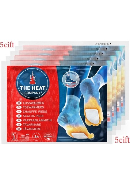 Theheatcompany Fusswarmers 10 lu paket-5 çift-yapışkanlı-8 saat ayak ısıtıcı