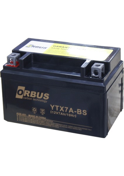 YTX7A-BS 12 V 7AH Motosiklet, Atv Aküsü
