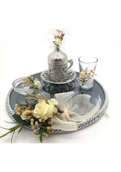 Damat Kahve Fincanı TEPSISI GÜMÜŞ 54169