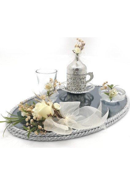 Damat Kahve Fincanı TEPSISI GÜMÜŞ 54168