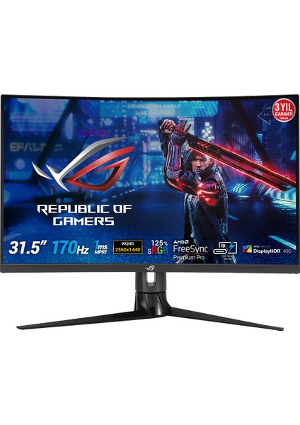 ROG Strix XG32VC 31.5" 170Hz 1ms (HDMI+Display+Type-C) FreeSync QHD Curved LED Monitör