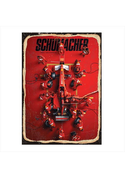 Schumacher F1 Hediyelik Ahşap Tablo