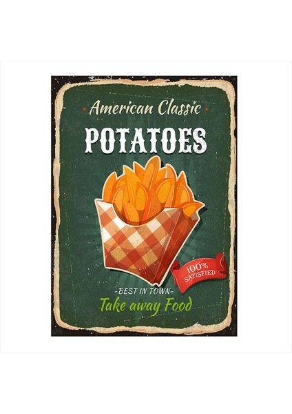 Patates Kızartması Model Ahşap Tablo