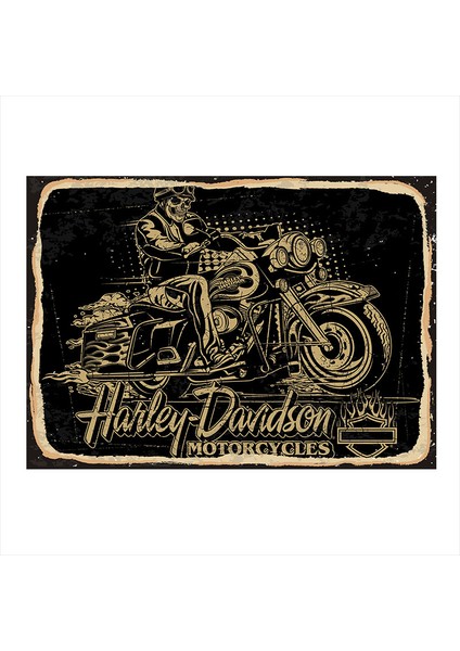 Harley Davidson Motosiklet Model Ahşap Tablo