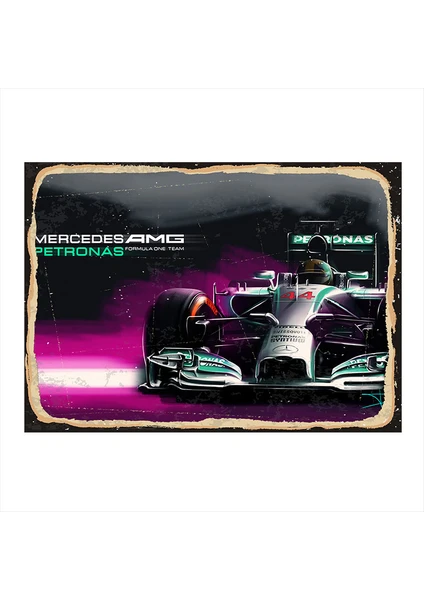 Mercedes AMG Petronas F1 Takımı Hediyelik Ahşap Tablo