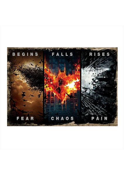 Batman begins falls rises Art Mdf Poster