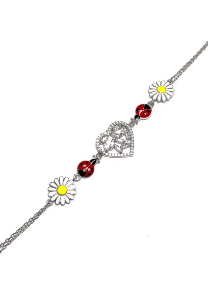 Kalp Model Kadın Gümüş Bileklik