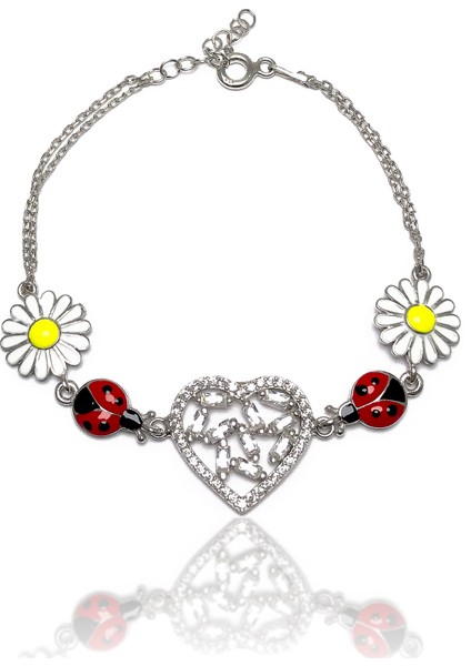 Kalp Model Kadın Gümüş Bileklik modelleri