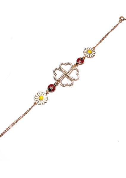 Kalp Model Rose Kaplama Kadın Gümüş Bileklik modelleri