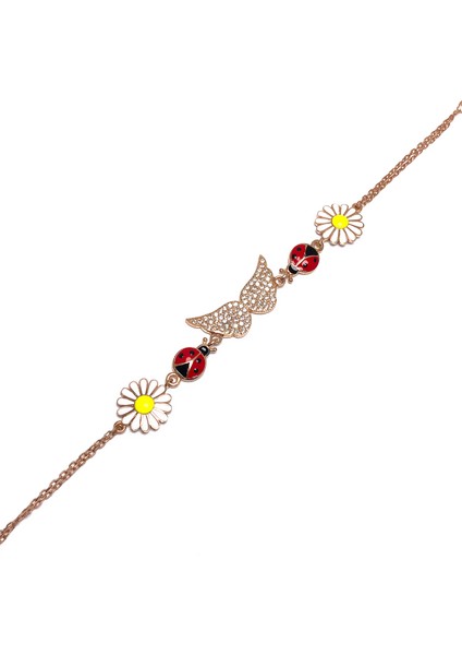 Melek Model Rose Kaplama Kadın Gümüş Bileklik fiyatları