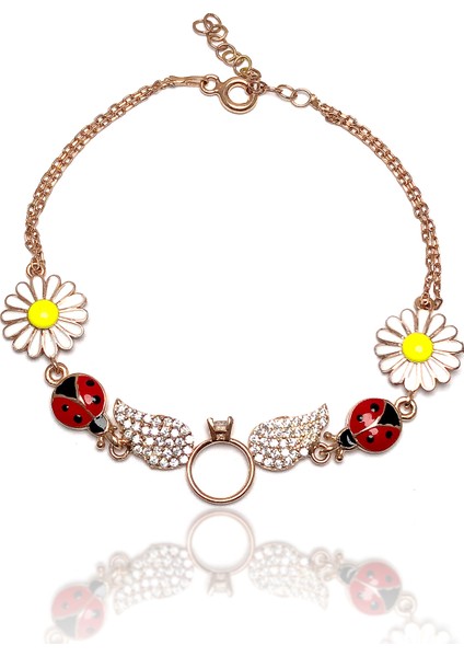 Melek Model Rose Kaplama Kadın Gümüş Bileklik