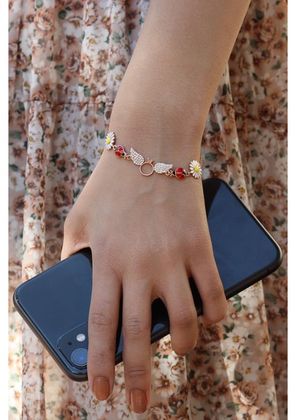 Melek Model Rose Kaplama Kadın Gümüş Bileklik fiyatları