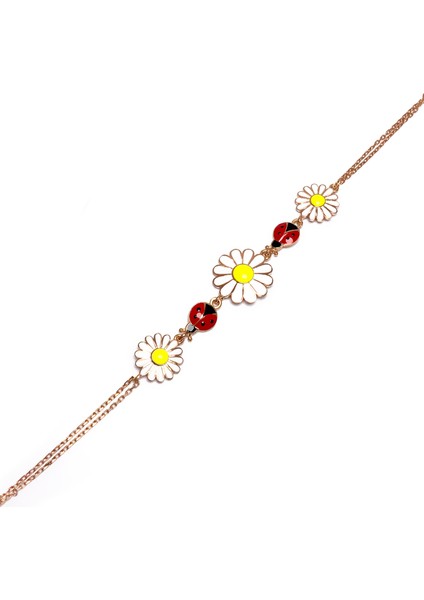 Papatya Model Rose Kaplama Kadın Gümüş Bileklik modelleri