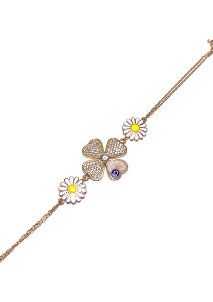 Yonca Model Rose Kaplama Kadın Gümüş Bileklik modelleri